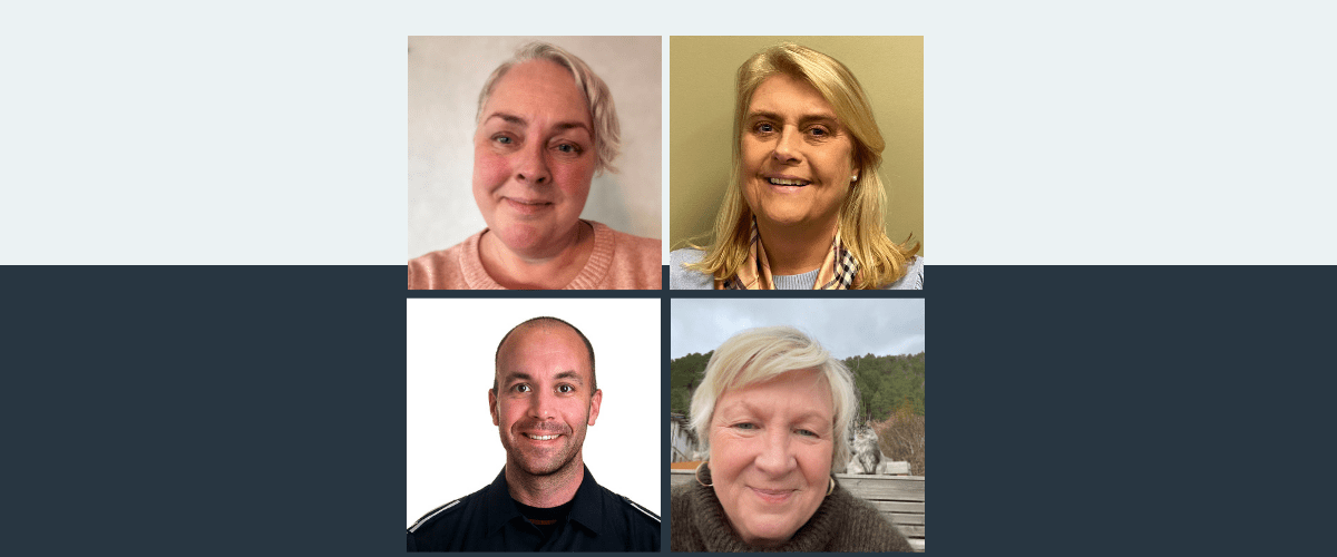 Portrett av Helen Jargvoll Ramberg, Ruth Vihovde, Andreas Hildonen og Hanne Brakstad