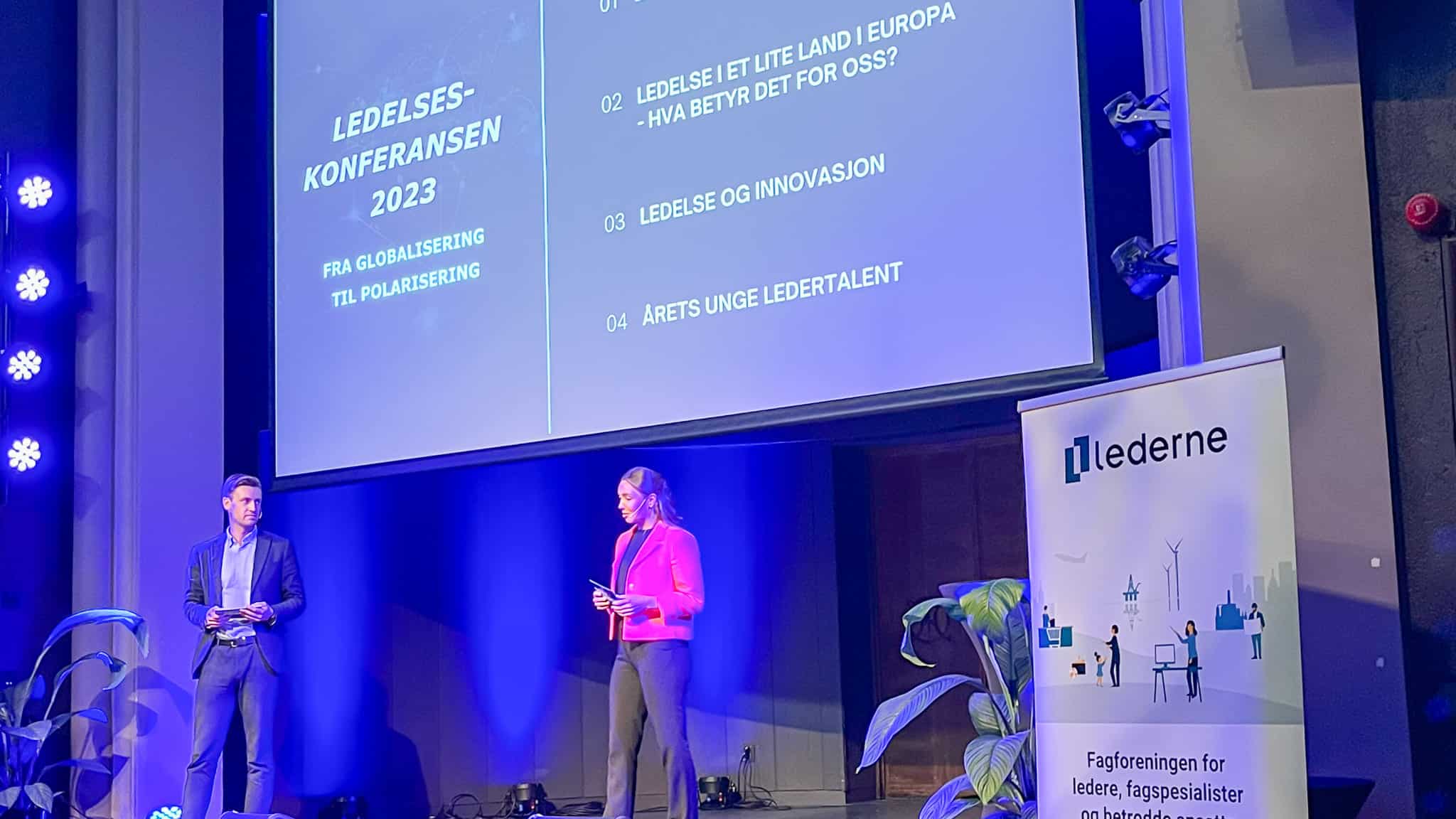 To presentører fra Ledelseseskonferansen i 2023