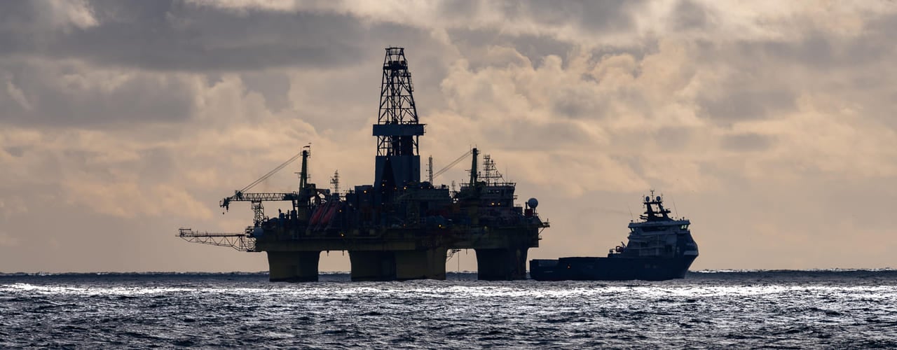 Oljeplattform i Nordsjøen.