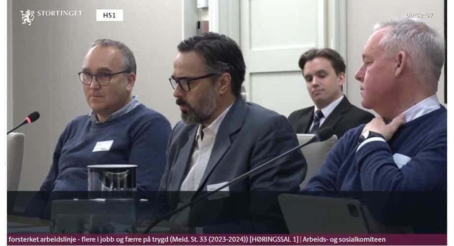 Stortingshøring med Lederne til stede.