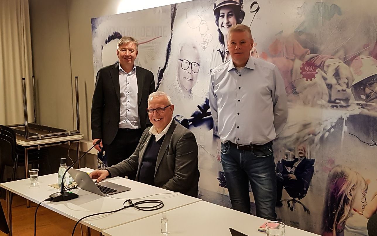 Forbunsleder Audun Ingvartsen, Generalsekretær Stein Zander og ansattes representant i styret Ragnar Vågen