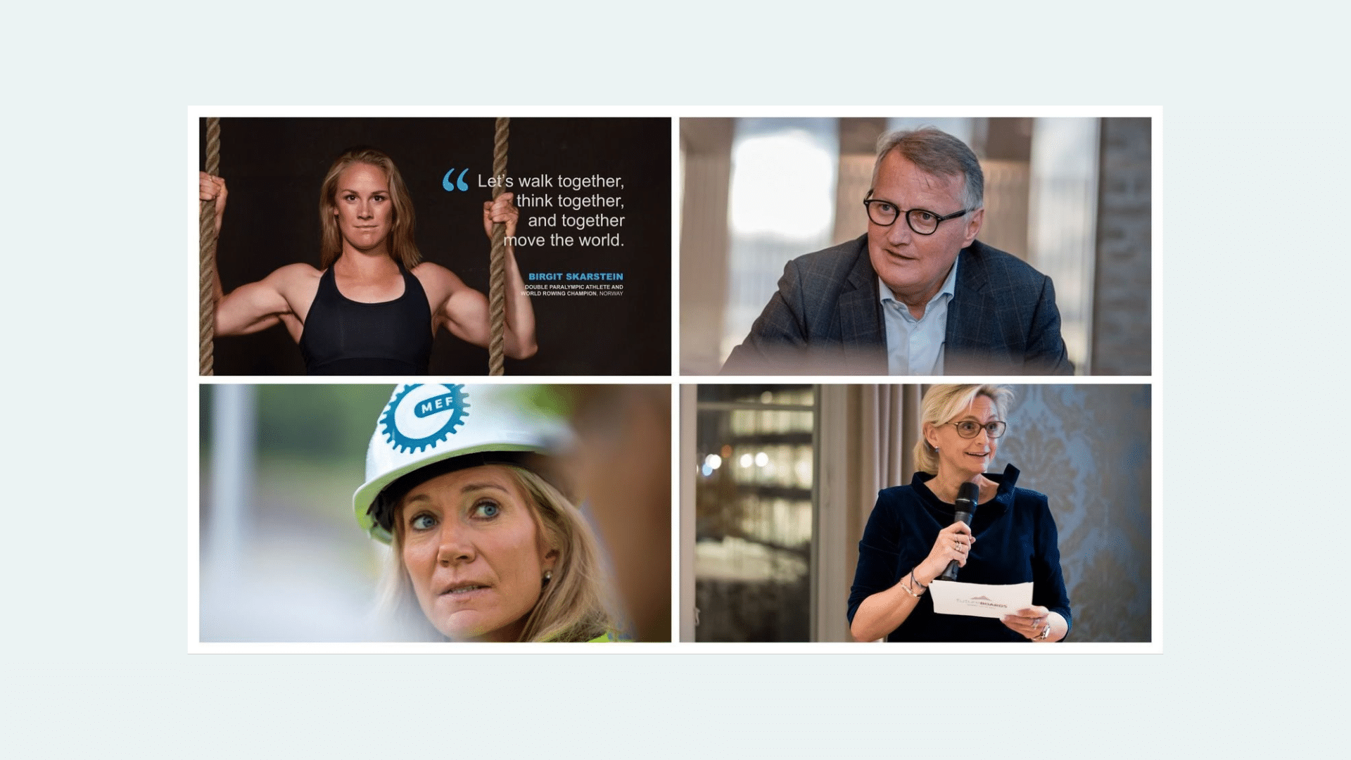 Plakat med bilde av Birgit Skarstein, Rune Bjerke, Julie Brodtkorb og Turid Solvang