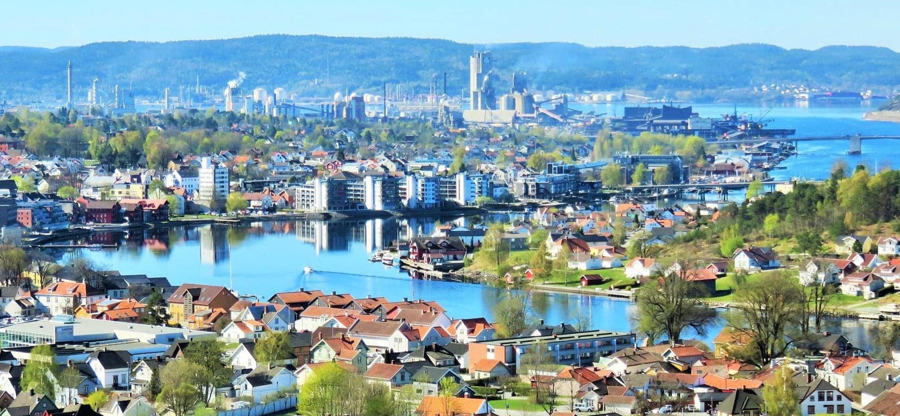 utsikt over Porsgrunn