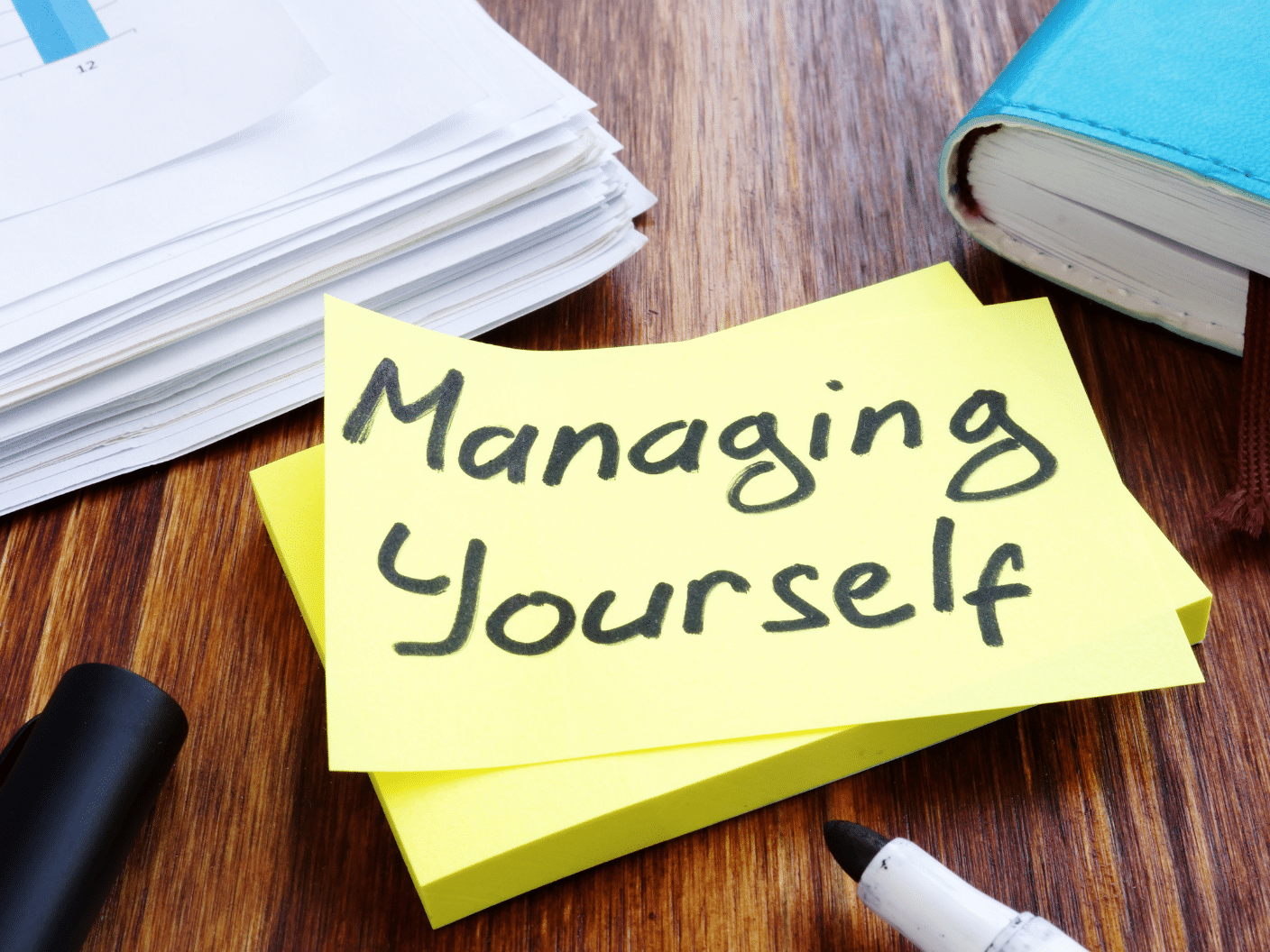 Blokk hvor det står "managing yourself"