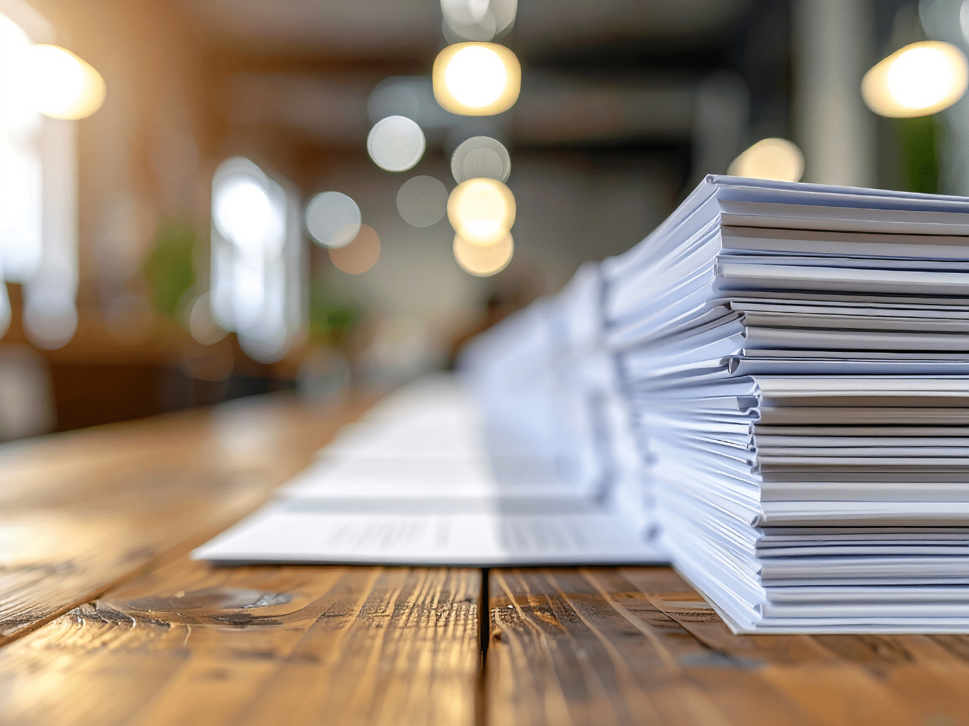 En bunke dokumenter som ligger på et bord