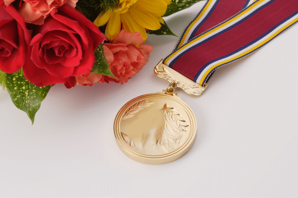 blomst og medalje